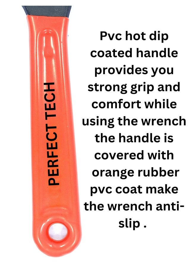 PERFECT TECH Adjustable Wrench 8 Inch/ 205mm Spanner | Extra Wide 25mm) Hardened Jaws Strength & Durability Rubber Grip Handle Strong Grip & Extra Comfort | Steel Single Sided - Image 4